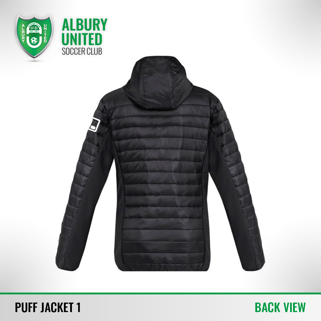 Albury United Soccer Club, Merchandise, Puff Jacket 1, Back, 2024