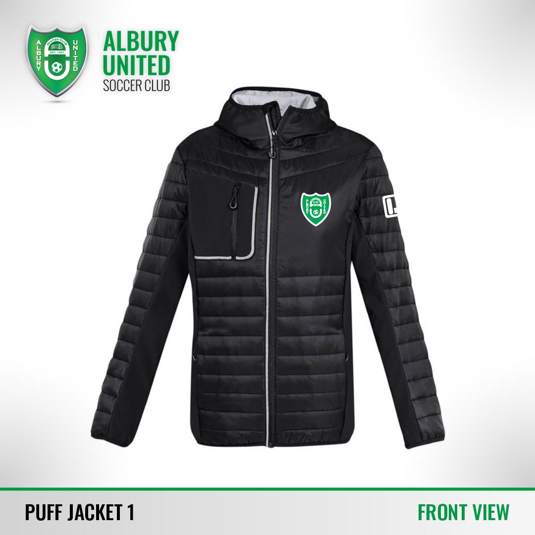 Albury United Soccer Club, Merchandise, Puff Jacket 1, Front, 2024